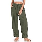 TARSE Women Linen Baggy Harem Pants Summer Drawstring Casual Lounge Pant 2026 Beach Travel Vacation Clothes with Pockets