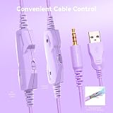 IMYB A36 Gaming Headset RGB White Purple 3.5mm PC Xbox PS Switch 50mm Driver view 5