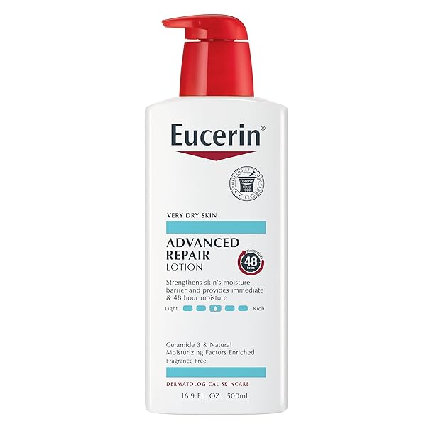 EUCERIN ADVANCED REPAIR BODY LOTION FOR VERY DRY SKIN, UNSCENTED LOTION FORMULATED WITH CERAMIDES, 16.9 FL OZ BOTTLE