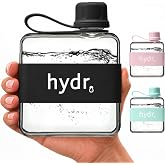 hydr Flat Water Bottle | Mini Slim Square Small Leakproof Reusable Bottle for Bags, Travel &amp; Gym, 10.8oz BPA-Free Tritan Portable Hydration Flask