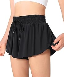 AIOIC Girls Butterfly Shorts Kids Flowy Shorts