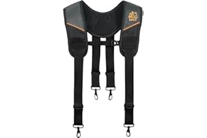WOLF INDUSTRIAL PRODUCTS WOLF WTH2115 Padded 4-point Suspenders for Tool Work Belt | Universal Breathable Comfort Lightweight | Contractors Handyman | Pain Stress Relief Weight Distribution