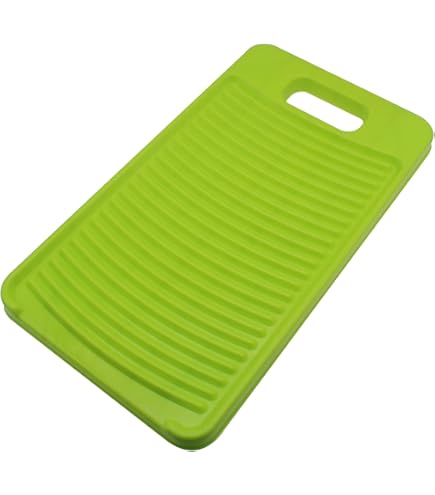 Mini Tabla De Lavar A Mano Antideslizante | Plástico Verde | 18x30.5 Cm | Para Ropa Pequeña Y Ahorro De Espacio
