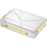 Marte Vanci Plastic Storage Bin with Lid Portable Project Case with Handle Clear Storage Box Transparent File Document Protector Stackable Container for A4 Letter Paper Photo Crafts Scrapbook