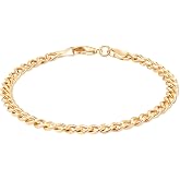 Barzel 18K Gold Plated Curb/Cuban Link Chain Bracelet - Made In Brazil
