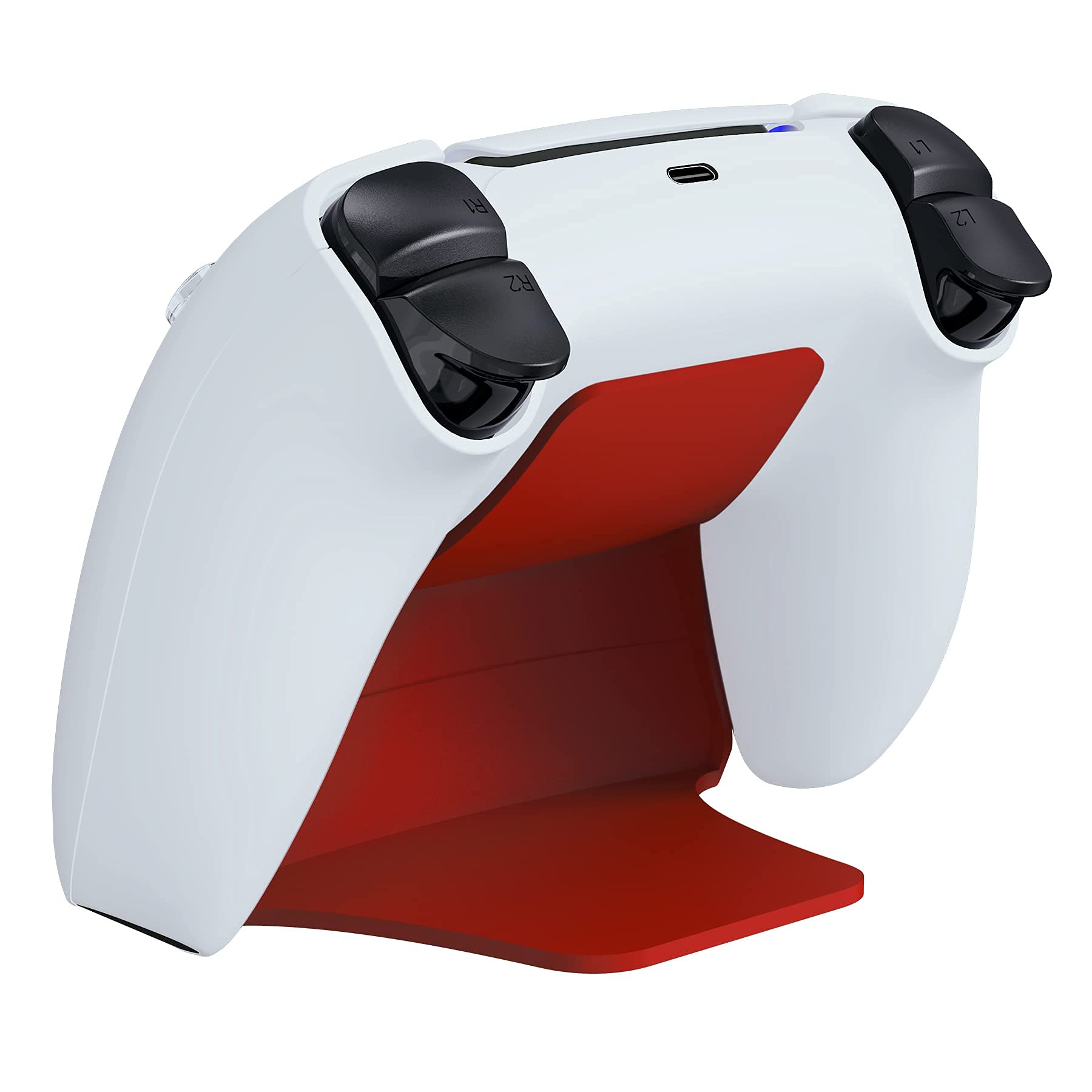playvital Red Controller Display Stand for ps5, Gamepad Accessories Desk Holder for ps5 Controller with Rubber Pads