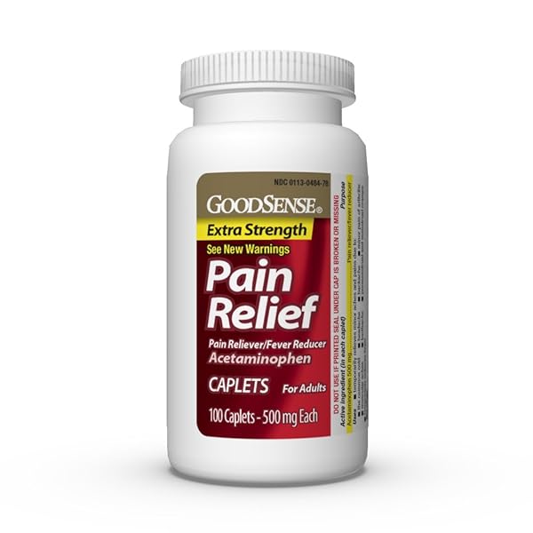 GOODSENSE EXTRA STRENGTH PAIN RELIEF – ACETAMINOPHEN CAPLETS 500 MG – HEADACHE, MUSCLE ACHE, ARTHRITIS RELIEF, 100 COUNT