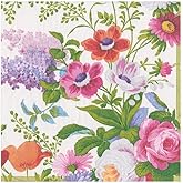 Caspari Woodland Leaves Ivory Paper Cocktail Napkins - Set Of 20