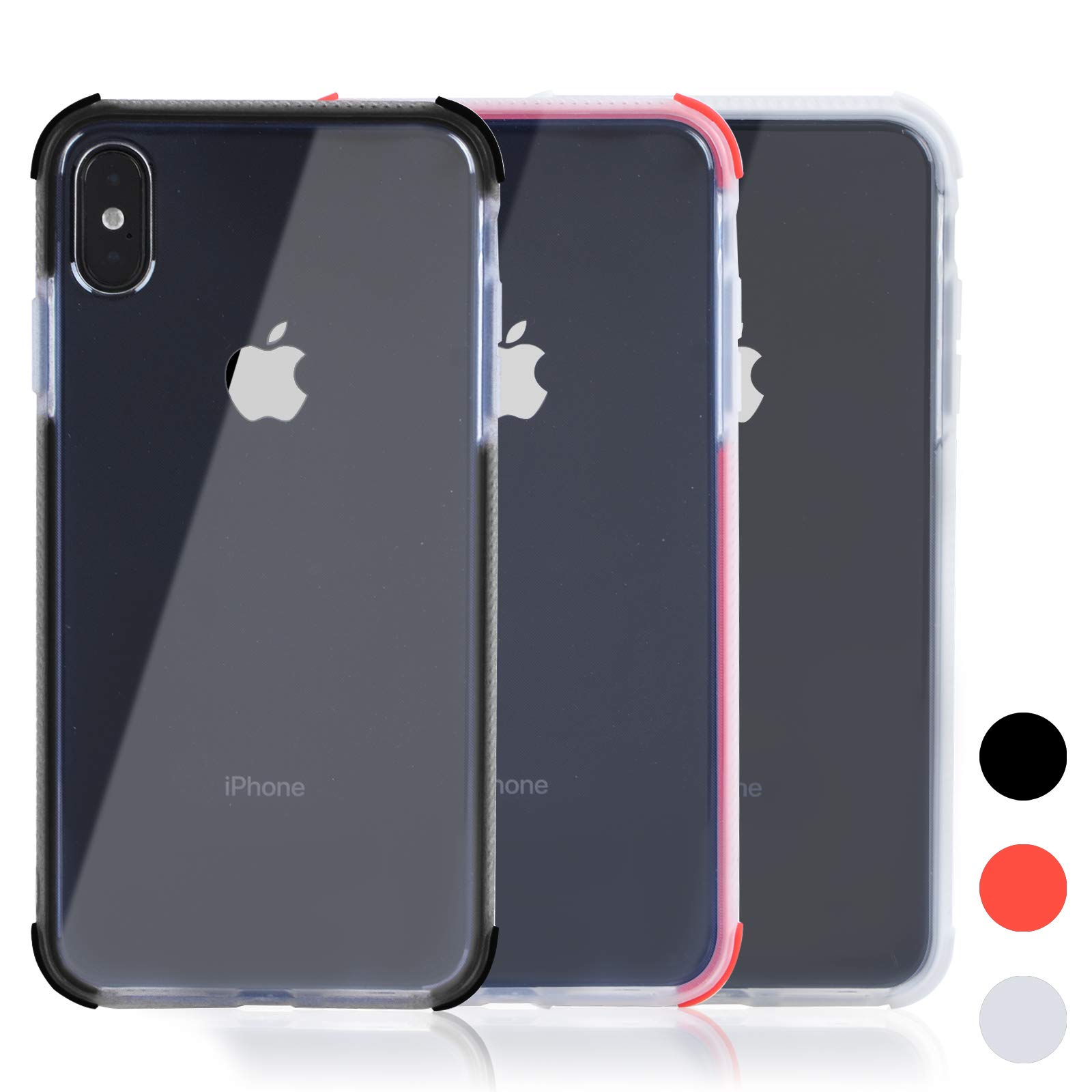 Voilamart iPhone X Case, iPhone Xs Case Crystal Clear Transparent Anti-Slick/Protective Case for iPhone X/Xs 5.8 Inch, Red