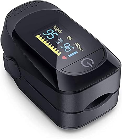 Deyvor Pulse Oximeter, Oxygen Saturation Monitor, Heart Rate Monitor Fingertip, Colorful TFT Screen with 4 Directions Display, Test for SpO2, Pulse Rate and Perfusion Index | Battery Included