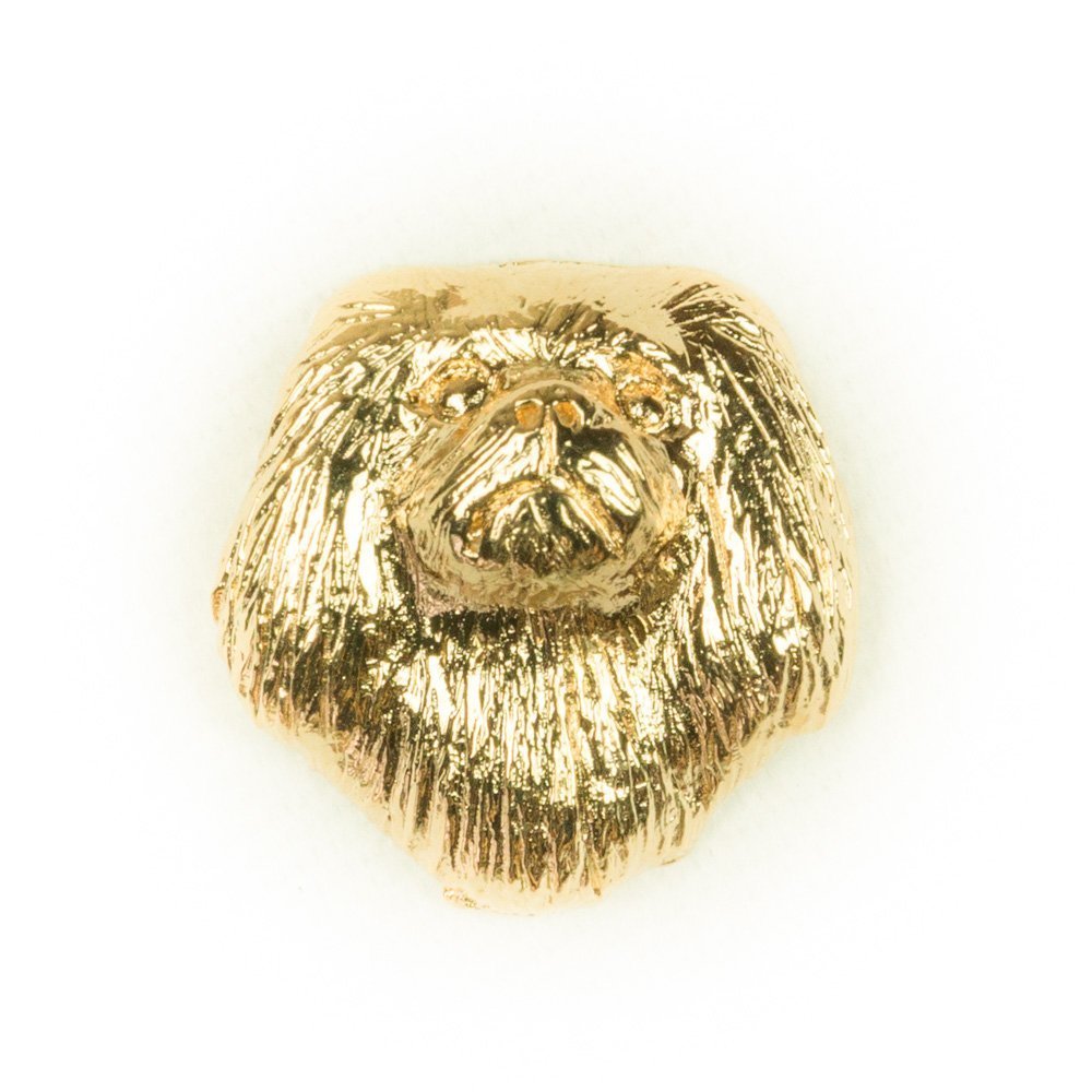 PEKINGESE Made in U.K Artistic Style Dog Clutch Lapel Pin Collection 22ct Gold Plated