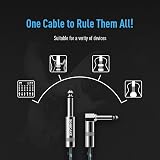 SONICAKE 6m Guitar Cable 1/4 Right Angle to Straight 6.35mm Nylon Braided view 3