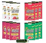 EXTREME SPORT BEANS Jelly Belly Variety Pack 1oz - Watermelon, Assorted Flavors, Pomegranate & Cherry - 12 Pack (3 Packs of Each Flavor) with a Jarosa Bee Organic Peppermint Lip Balm by Jarosa Gifts