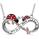 PEIMKO Ladybug Sterling Silver Pendant Tree of Life Mushroom Necklace for Women, Ladybug Jewelry Birthday Gift