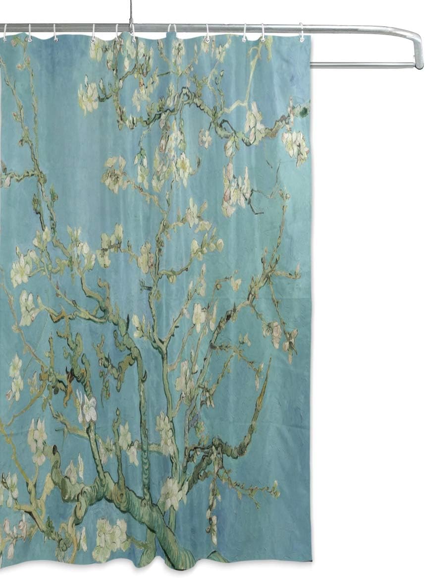 ISAOA Van Gogh Painting Shower Curtain Waterproof Mildew Resistant Anti-Bacterial Personalized Design Polyester Fabric Curtain for Bathroom,180x180cm with 12 hooks - Image 3