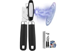 HEYZONE 8 inch Can Opener Manual with Magnet,Hand Held Manual Can Opener Smooth Edge,Good Grips Can Opener Heavy Duty,Handheld Best Commercial Can Openers for Seniors,Kitchen Gadgets/Essentials.