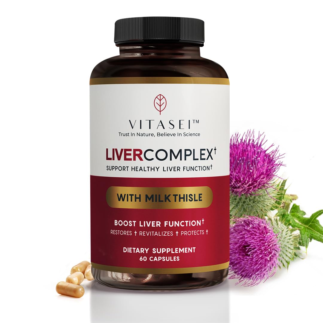 VITASEI Liver Cleanse Detox & Repair, Liver Complex W/Milk Thistle Extract, Garcinia, Curcumin C3, Support Herbal Dietary Supplement, Detox Formul for Women & Men, 60 Capsules
