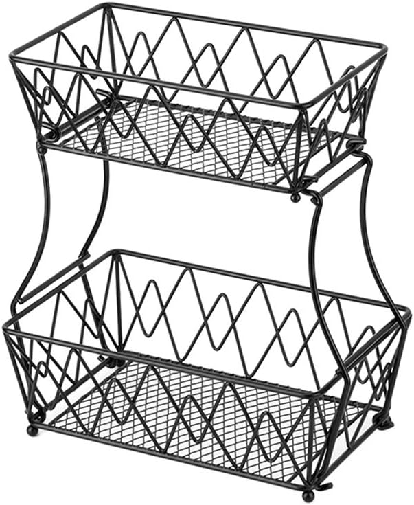 Generic 2 Tier Fruit Storage Basket Countertop for Kitchen, Bread