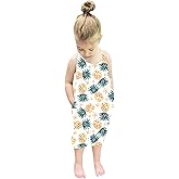 RAISEVERN Toddler Girls Halter Backless Romper Baby Kid Jumpsuit Pants Clothes with Pocket Size 1-6 T