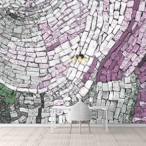 Wall Mural Realistic Rock Colorful Bricks Removable Self-Adhesive Large Wallpaper - 66x96 inches