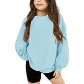 Haloumoning Girls Oversized Crewneck Sweatshirts Kids Fleece Pullover Tops | Fashion Clothes,Kids Long Sleeve Sweatshirts,Girl sweaters,2026 new drop shoulder fall sweatshirts 5-16 Years