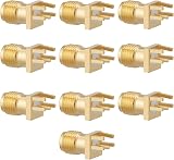FTVOGUE 10pcs Brass SMA Female PCB Clip Edge Mount Connector 50 Ohm RF Adapter view 8
