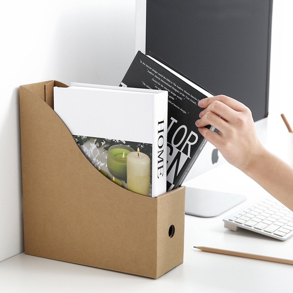 Bookshelf Albums VORCOOL 12pcs Kraft Paper Bookshelf Office Folder