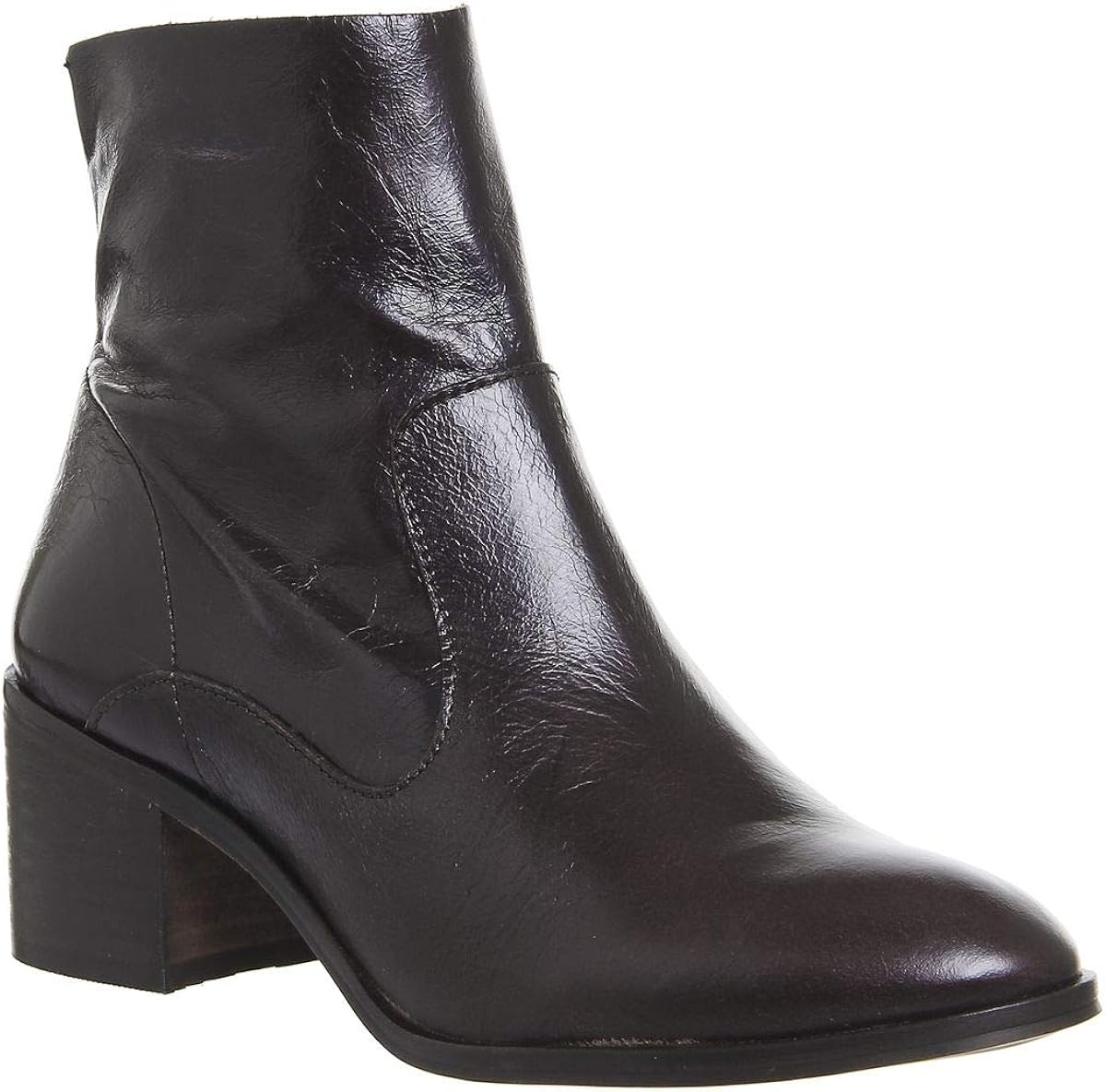 leather block heel booties