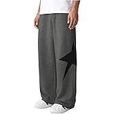 SHENHE Boy's Baggy Sweatpants Wide Leg Star Graphic Drawstring Athletic Workout Pants Trousers