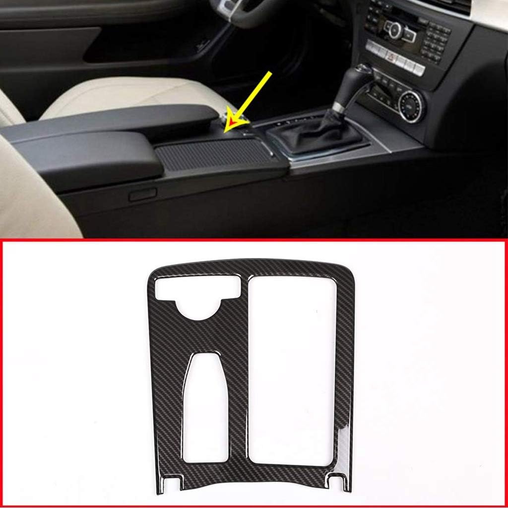 ABS Plastic Car Central Console Cup Holder Frame Trim Carbon Fiber Style for LHD Mercedes Benz E Class W212 2010-2011 left hand drive, for LHD Mercedes Benz C Class W204 2008-2014 left hand drive