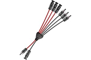GUIRUIMOON Solar Connector, Solar Panel Parallel Connector, Solar 2 to 6 Male Female Connector Adapter, 12AWG 30A Waterproof IP67 40CM Cable for Extending Solar Cables.(Y Solar 2-6)