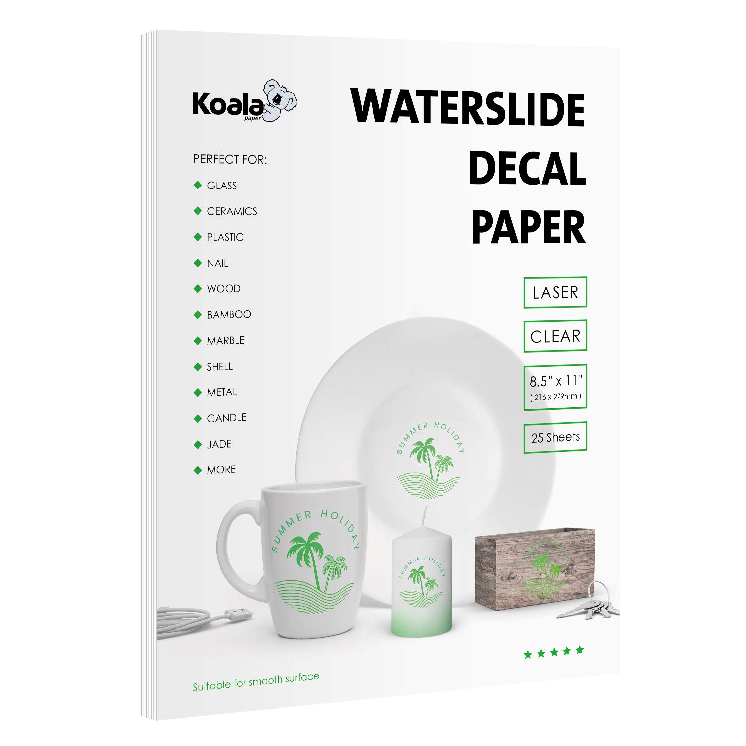 thumbnail image 2 of Koala Matte Sticker Paper For Inkjet & Laser Printers – 8.5x11 Adhesive Photo Paper – 100 Sheets – USA 2 of 5