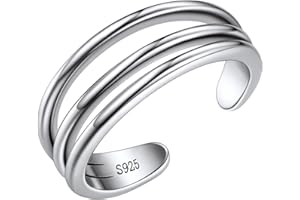 PROSILVER Adjustable Toe Rings for Women, Summer Beach Foot Jewelry, 925 Sterling Silver Open Toe Rings, Dainty Pinky Ring, Thumb Ring, Come with Box