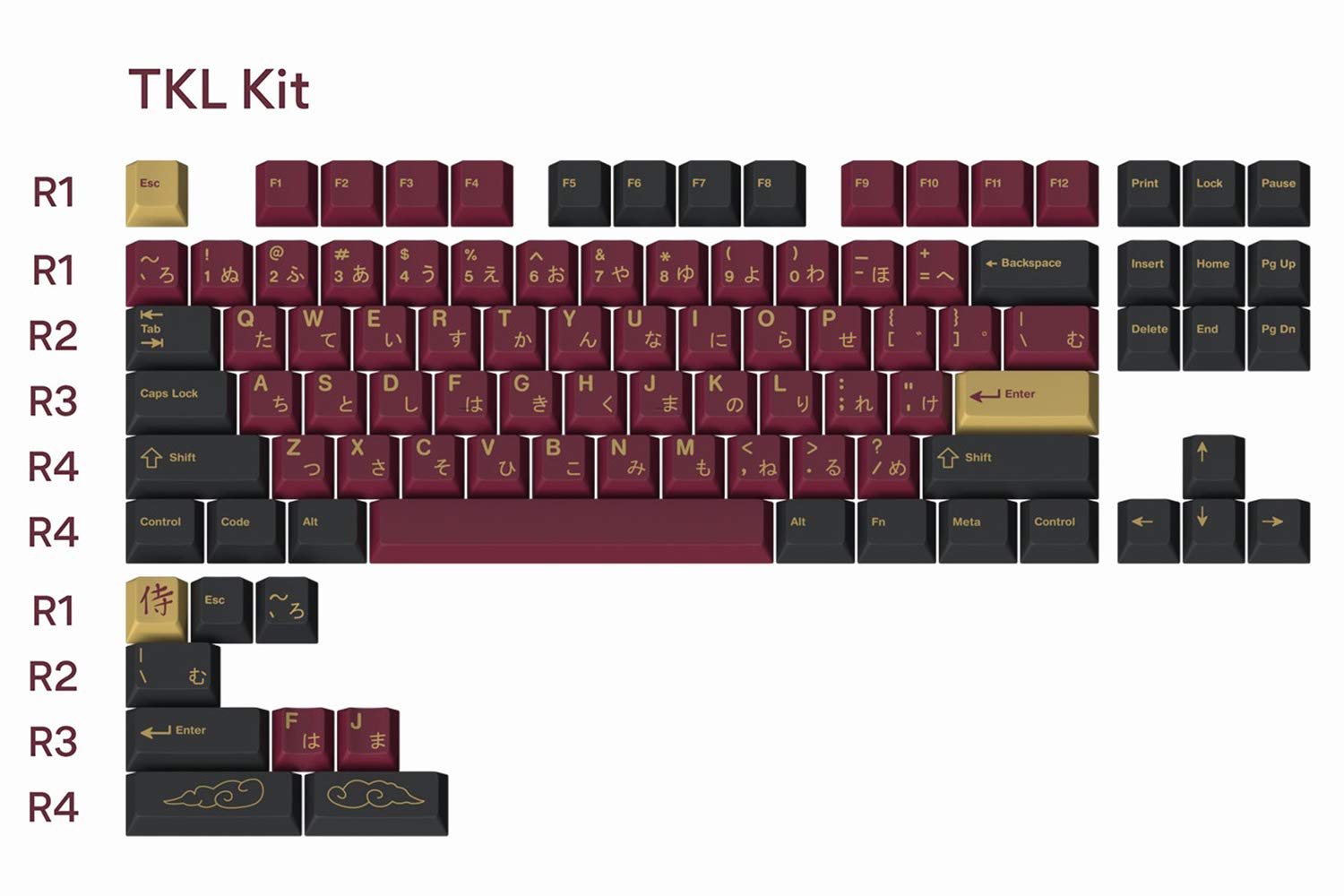 DROP + Redsuns GMK Red Samurai Keycap Set for Tenkeyless Keyboards - Compatible with Cherry MX Switches and Clones (TKL 96-Key Kit)