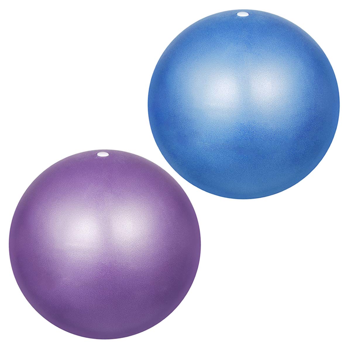 YMWALK Pilates Ball, 2 PCS 25cm Small Exercise Ball, Mini Soft Pilates Ball Antiskid Anti Burst Gym Fitness Ball Perfect for Pilates,Yoga, Core Training and Physical Therapy(Purple and Blue)