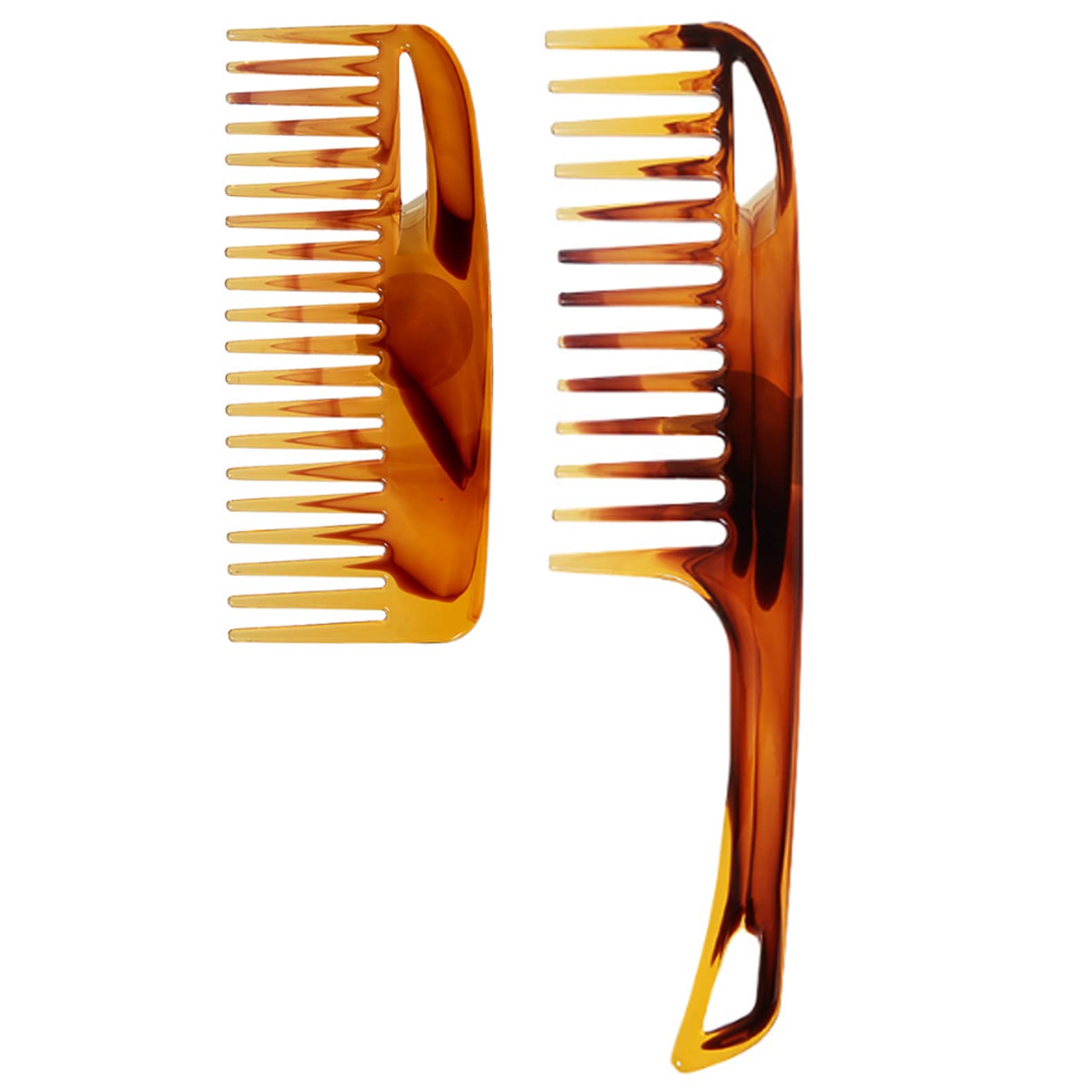 Amber Color Wide Tooth Hair Comb, Large Hair Detangling Shower Shampoo Comb Hairdressing Hair Styling Comb Designed for Curly Hair or Long Wet Hair (ZKABN39)