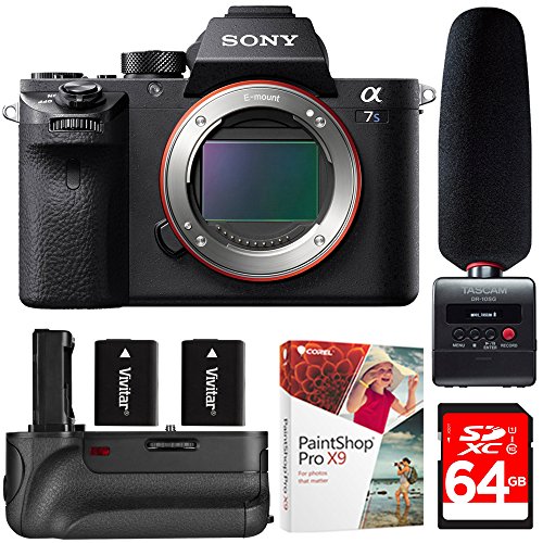 Sony-Alpha-7S-II-Full-frame-Mirrorless-Interchangeable-Lens-Camera-Body-ILCE-7SM2B-Tascam-DR-10SG-Audio-Recorder-Microphone-Kit