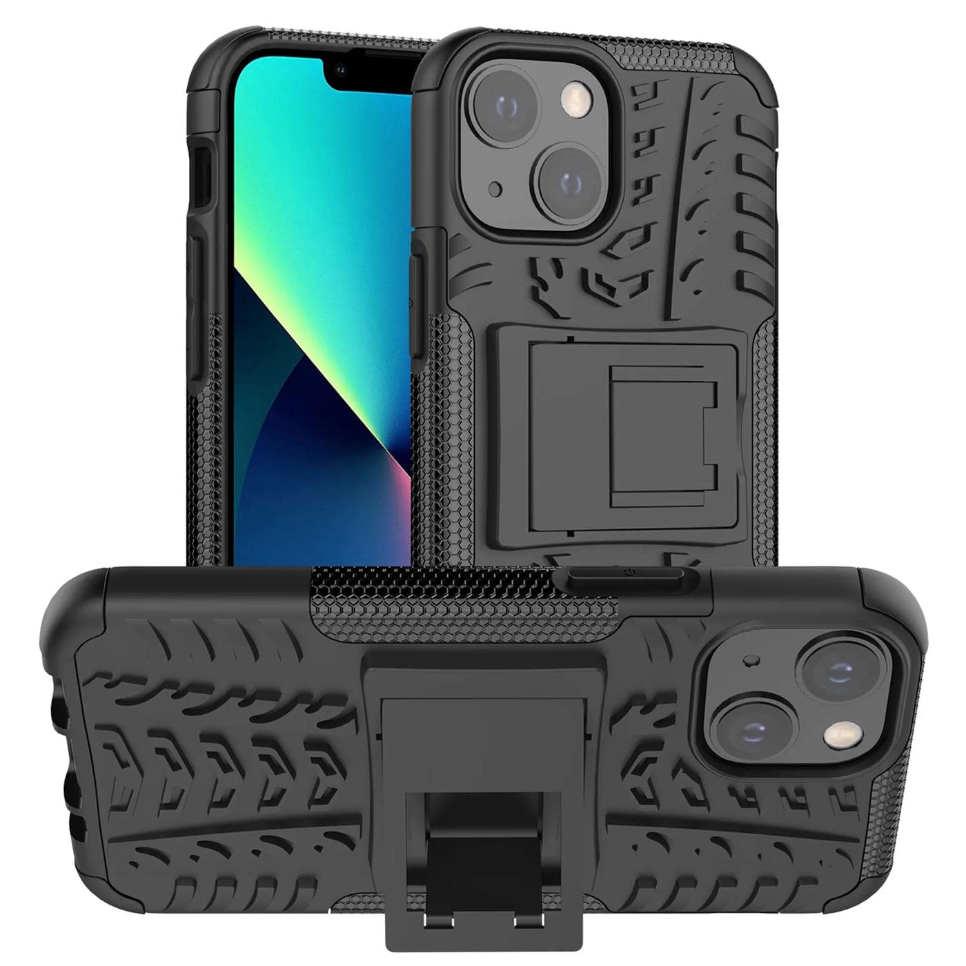 Verco Protective case for iPhone 14 case, Armor Outdoor cell phone case for iPhone 14 case tank hard case [cover suitable for construction sites], black