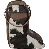 STS RANCHWEAR Cowhide Western Durable Versatile Leather Soft Zippered Boot Bag with Dual Handles and Pockets