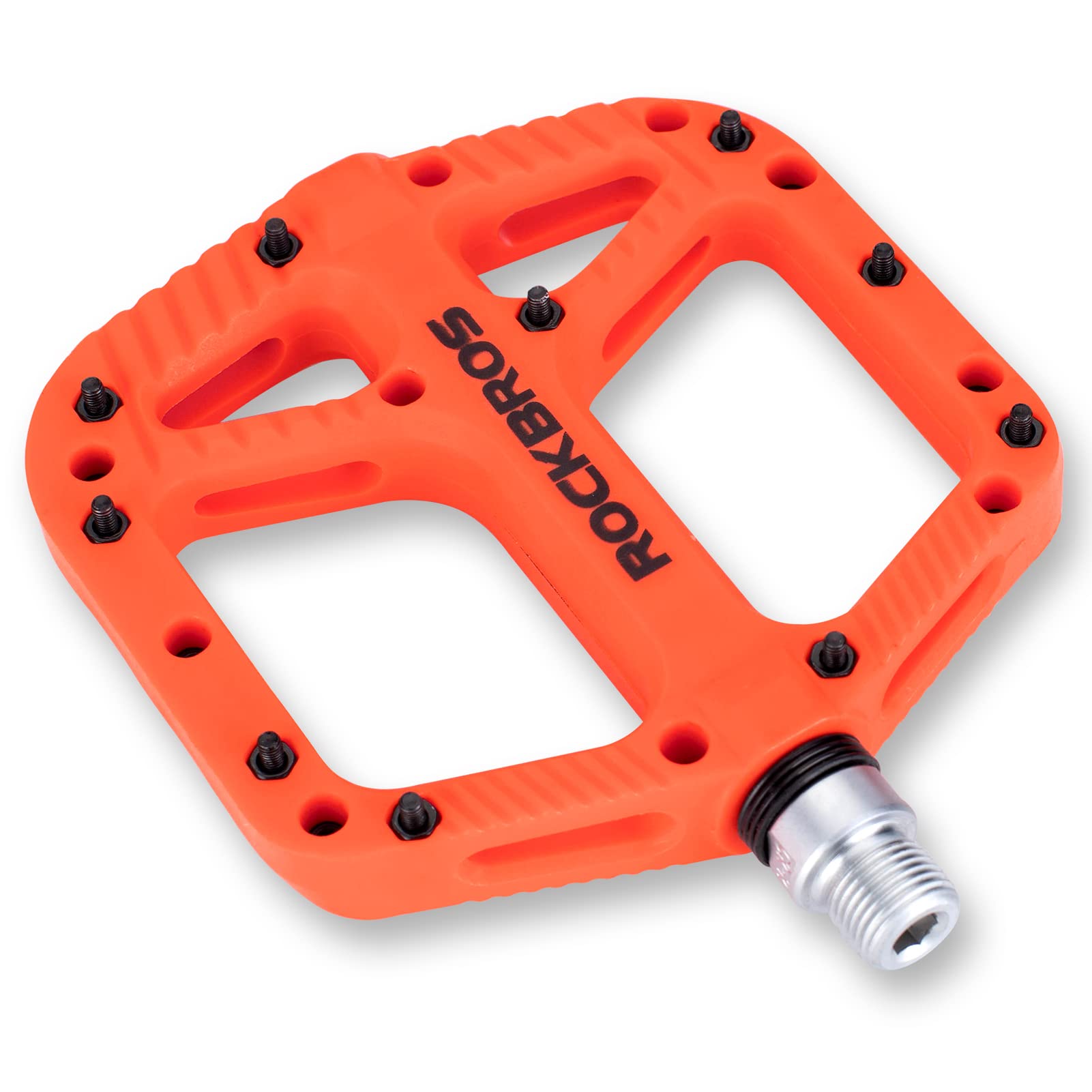 ROCKBROS Mountain Bike Pedals, Non-slip MTB Nylon Fiber Pedals, 3 Sealed Bearings Bicycle Cycling Pedals, 9/16 Inch Bicycle Pedals Flat, Lightweight and Wide Flat Platform Pedals