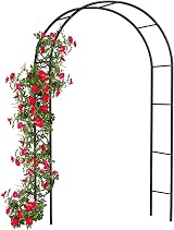Denny International 2.4M Garden Arch Trellis Arched Metal Frame Green view 1