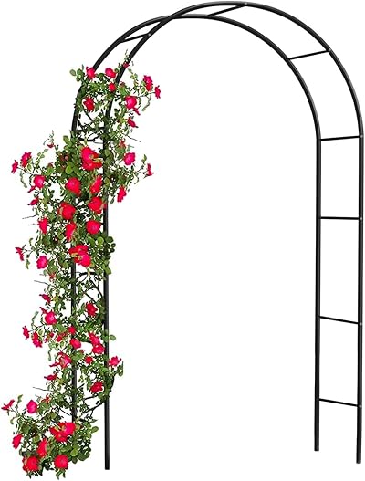 Denny International 2.4M Garden Arch Trellis Arched Metal Frame Green