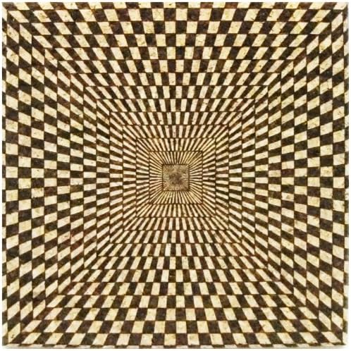 XL Coasters Square Illusion (6 Inch, Set of 2) – Oversized cork absorbent drink coasters