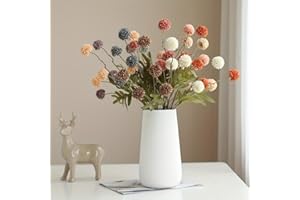 Artificial Flowers Simulation Dandelion Kiku Flower Chrysanthemum Flowers Faux Florals 5 Head 21 Inches Cute Mum Balls for In