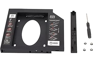 Hard Drive Caddy Tray Enclosure, Universal 12.7 mm 2.5 inch SATA to SATA 2nd HDD SSD Hard Drive Caddy Adapter Tray Enclosures