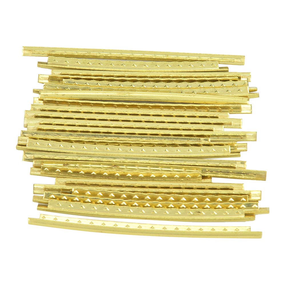 24pcs Guitar Fret Wire, Brass, Fingerboard Brass Fret Guitar Fret Wire Set for Electric Guitar and Bass