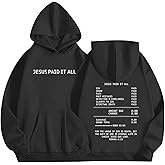 Migxsaf Christian Jesus Hoodies for Men Faith Bible Verse God Hoodie Religious Inspirational Sweatshirts Graphic Pullover(Black,L)
