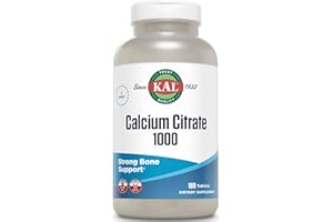 KAL Calcium Citrate 1000mg, Calcium Supplements for Women and Men, Bone Health, Teeth, Nervous, Muscular & Cardiovascular System Support, Gluten Free and Lab Verified, 60 Servings, 180 Tablets