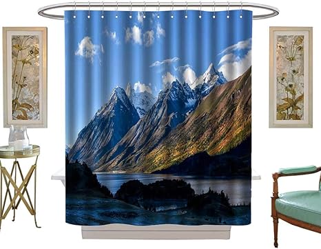 Amazon Luvoluxhome シャワーカーテン デジタルプリント 計画路 サテン生地 浴室 洗濯可能 W69 X L84 シャワーカーテン ホーム キッチン オンライン通販