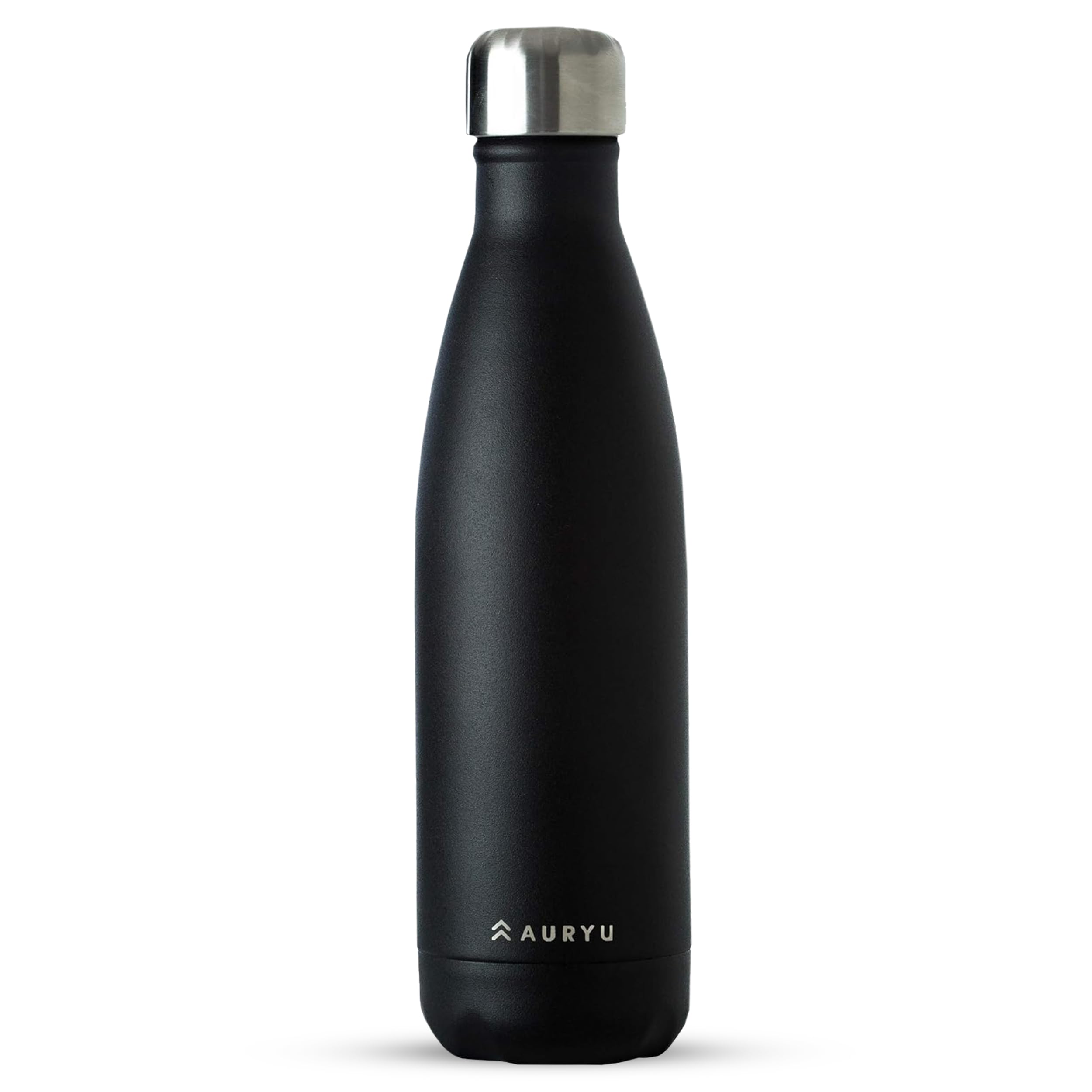 Auryu Insulated Stainless Steel Water Bottle, Buy our Best in Class, Keeps your Drinks Cold for up to 24 Hours and Hot for up to 12 Hours, 17oz, Black, Make a Difference in the World